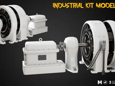 Industry Interior Kit 3D Model Pack Low-poly 3D model