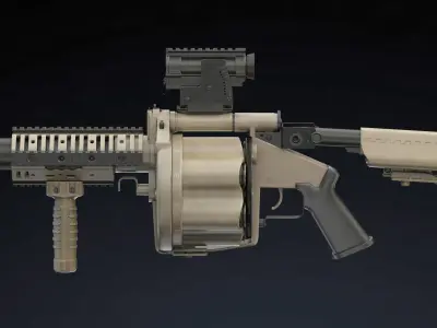 Milkor MGL Low Poly Low-poly 3D model