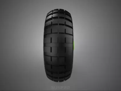 PNEUMATIC VALVE RUBBER WHEEL TIRE TYRE RIM HUB CART GRIP TROLLEY 3D model