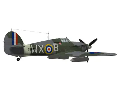 Hawker Hurricane MK2b 3D model