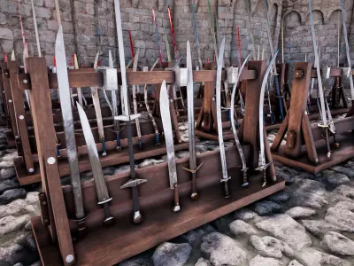 Sword Package  100 Variations Low-poly 3D model