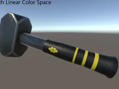 Hammer with stripes Free low-poly 3D model
