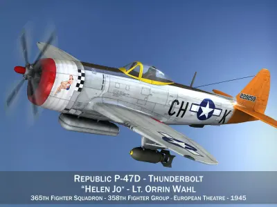 Republic P-47D Thunderbolt - Helen Jo 3D model