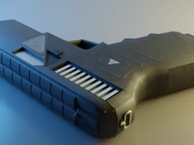 Gun ZX-56 3D model 4K textures Low-poly 3D model