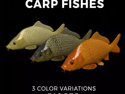 Carp fish Low-poly 3D model purchase