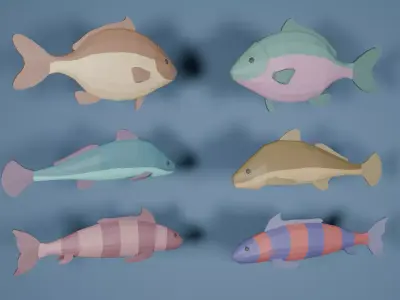 Low Poly Fish Free low-poly 3D model