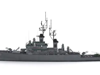 DLG 17    USS Harry E Yarnell Low-poly 3D model