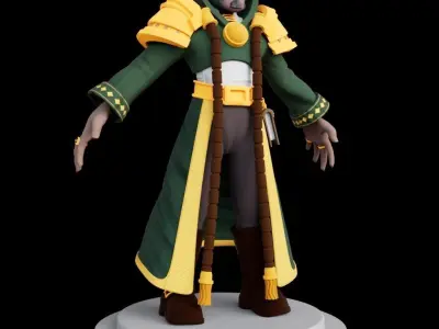 3D Old Man Gaming  Character Low-poly 3D model