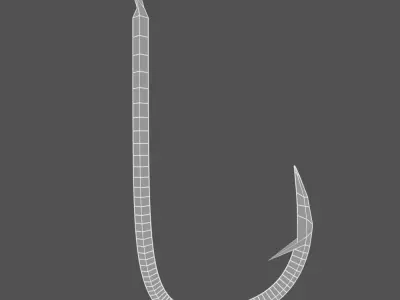 Fishing hook 3D model get