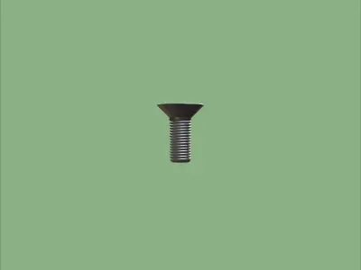 Steel Stained M3 Bolt Allen Counter Sink PBR 4K 3D model