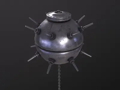 Metal Naval Mine 3D Model Low-poly 3D model