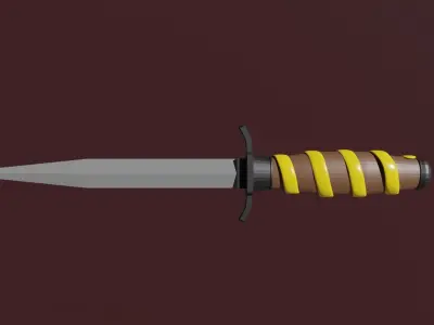 Dagger Low-poly 3D model 7
