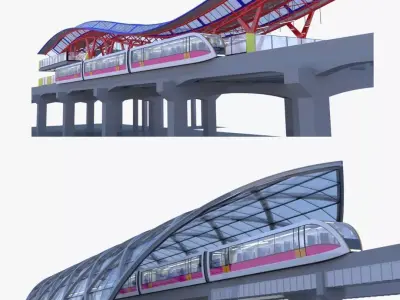 Monorail stations 2023 collection III 3D Model Pack purchase