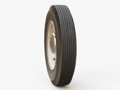 Vintage Car Wheel PBR 3D model