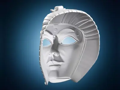 Ancient Egyptian Pharaoh Death Mask Sculpture 3D print model