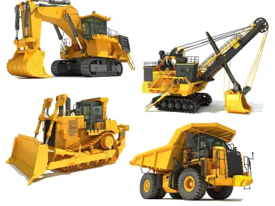 Mining Machinery Equipment 3D Models 3D Model Pack
