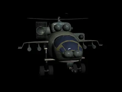 Military Helicopter Low-poly 3D model order
