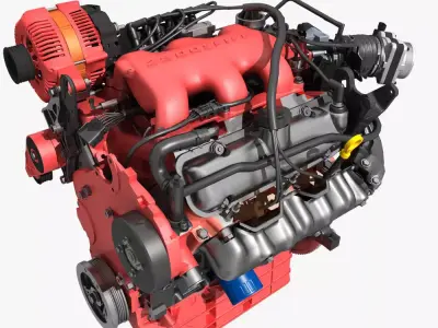 Car V6 Engine 3D model