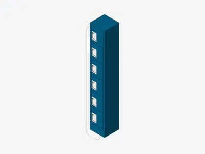Locker - Metal - Locka - Sports - Six Tier Low-poly 3D model