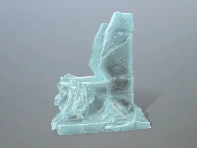 Lion Throne Low-poly 3D model 2