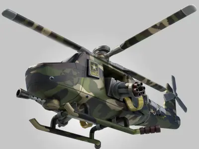 Glider Fortnite Choppa Low-poly 3D model