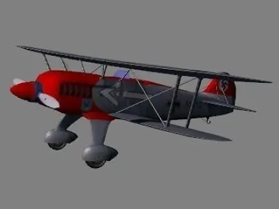 heinkel-he-51-1932 luftwaffe biplane 3D model