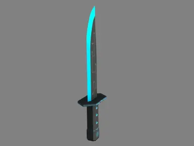 Futuristic SciFi Hunter Knife Low-poly 3D model
