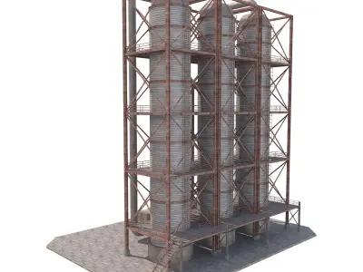 Industrial Silo 06 Low-poly 3D model