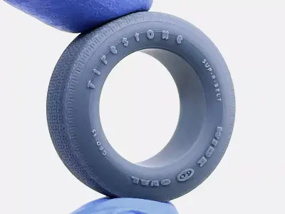 15x8 Firestone Wide Oval Tire G60-15 3D print model