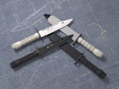m9 bayonet tactical knife Low-poly 3D model