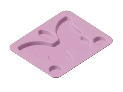 Plastic Butterfly Plate 3D model