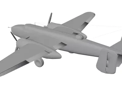 North American B-25 Mitchell Low-poly 3D model purchase