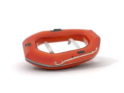 Orange Inflatable Raft model pack Low-poly 3D model