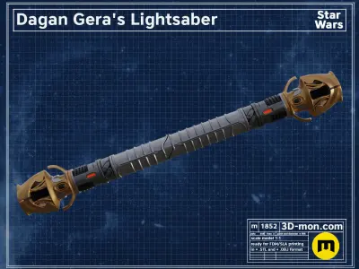 Dagan Gera lightsaber Free 3D print model