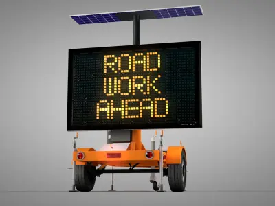 Trailer Message Sign 3D Model 3D model