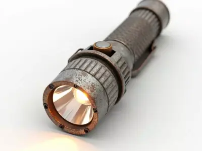 Rusted Tactical Flashlight 3D Model Survival Prop Low-poly 3D model