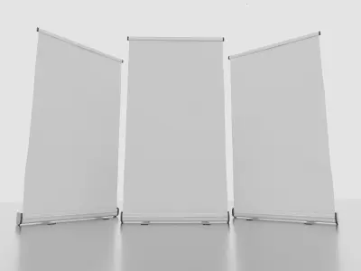  Banner Roll-up Stand Low-poly 3D model