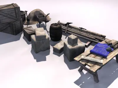Building materials set 3D model
