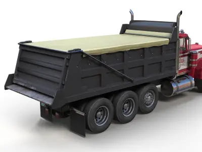 Kenworth W900A dump truck Low-poly 3D model
