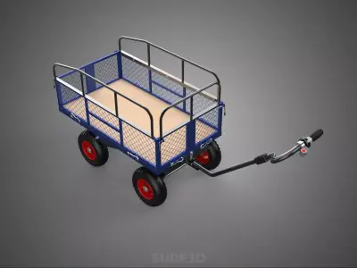 MOTORIZED ALL TERRAIN BED RAILS UTILITY CART OUTDOOR WHEELBARROW 3D model