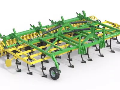 Kerner Stratos S 450 Agricultural Cultivator Low-poly 3D model