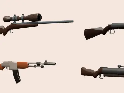 TF2 Weapon Low-poly 3D model