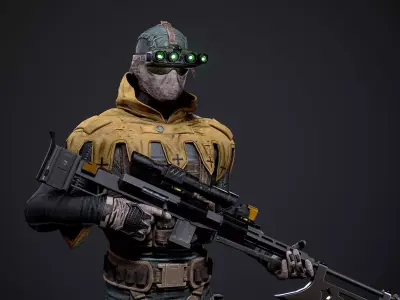 Sniper Medieval Tech Low-poly 3D model