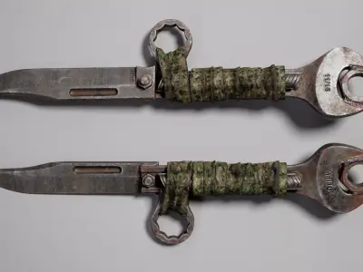 Post-Apocalyptic Knife Low-poly 3D model purchase