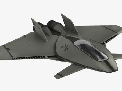 Futuristic Stealth Fighter Aircraft 3D model