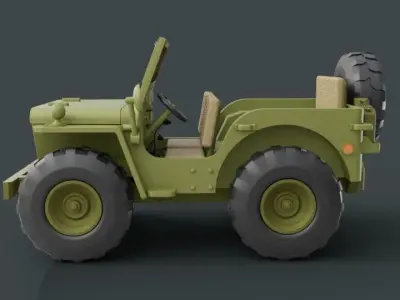 Jeep Willys Super Deformed Miniature 3D print model by tsayuti