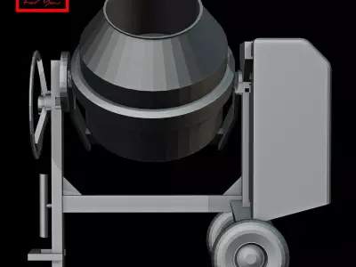 Electric concrete mixer 3D model