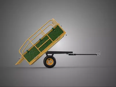 TRAILER TIP CARGO CONSTRUCTION BUILDING SITE MATERIAL TRANSPORT 3D model