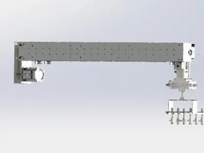 A suction device containing x-axis tool  and cyliner 3D model
