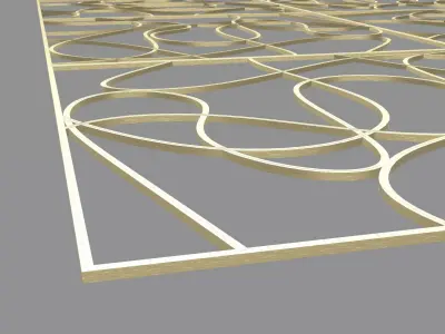 Gold Pattern Decorative Panel Free 3D model purchase
